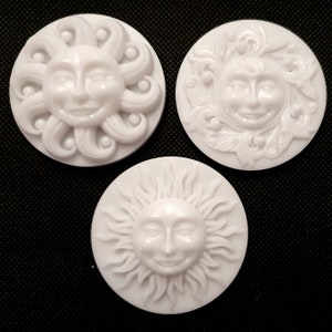 Set of 3 Suns Silicone Moulds for resin, cake toppers, clay etc