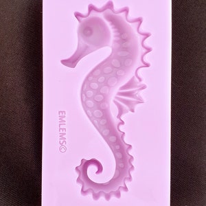 Emlems Seahorse 002 Silicone Mould for cake toppers, resin, clay, wax, fondant, chocolate and so much more