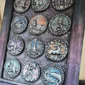 Emlems 12 silicone moulds zodiac astrology signs Horoscope Complete set. food safe for cake toppers, resin, pendants, fondant, chocolate etc image 3
