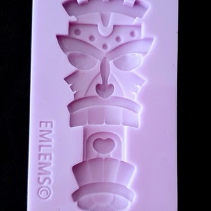 Tribal Tiki face 006 Silicone Mould for wax, resin, clay, cake toppers, chocolate and more