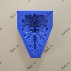 Emlems Siliconen Mal Klein Extra diep gevlochten Greenman bladbessen, perfect voor waxmelts, chocolade, zeep, hars en meer