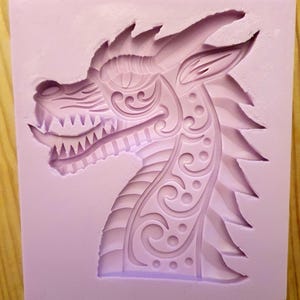 Emlems Chinesischer Drache Silikonform für Resin, lebensmittelecht für Cake Topper, Resin, Fondant, Ton, Wachs, Schokolade, Mixed Media etc
