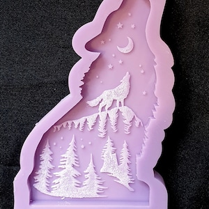 Emlems Wilderness Wolf 2 Silikonform für Cake Topper, Fondant, Schokolade, Resin, Seife etc