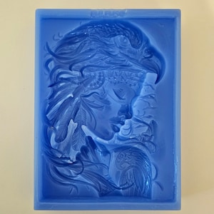 Emlems ny silikonform med örnflickor från Indian American Indian för harts, choklad, vax, lera, toppings, fondant, blandteknik etc.