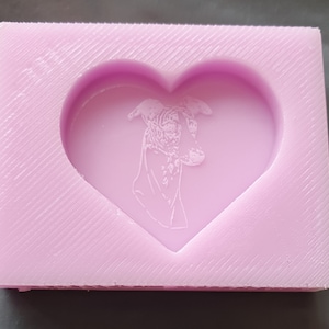 Emlems Miniature whippet in heart with Dog Silicone Mould for resin cake toppers, chocolate, wax, soap etc