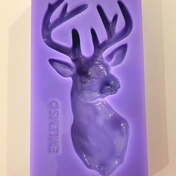 Emlems Deer Stag Silicone Mould for resin, cake toppers, fondant, clay, mixed media crafts etc