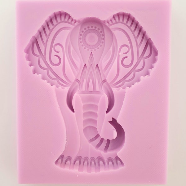 Emlems 10cm Elephant Silicone Mould for cake toppers, fondant, chocolate, resin, soap etc