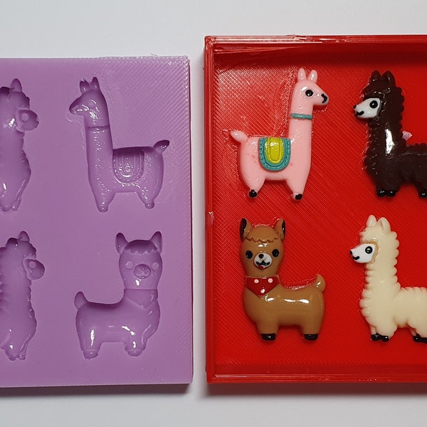 Llamas Silicone Mould food safe for cake toppers, resin, fondant, chocolate etc