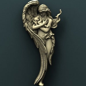 Emlems Angel with Baby Silicone Mould mothers day, memorial. For use with Resin, cake toppers, fondant, wax, chocolate, clay and more