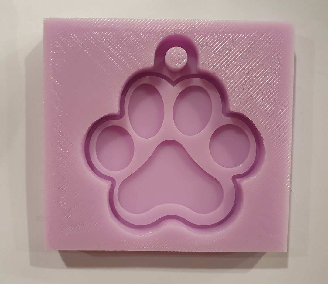 Emlems Paw Print Keyring Size Silicone Mould for Resin, Food Safe for Cake Toppers, Fondant