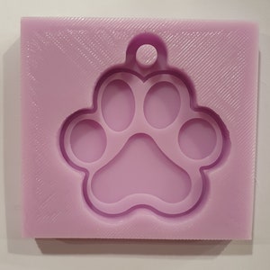 Emlems Paw print keyring size Silicone Mould for resin, food safe for cake toppers, fondant, chocolate etc