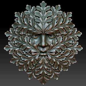 Large Greenman 006 Silicone Mould for resin, clay, concrete, plaster, cake toppers, fondant etc