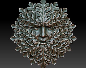 Large Greenman 006 Silicone Mould for resin, clay, concrete, plaster, cake toppers, fondant etc