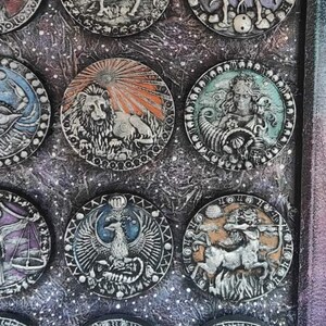 Emlems 12 silicone moulds zodiac astrology signs Horoscope Complete set. food safe for cake toppers, resin, pendants, fondant, chocolate etc image 4