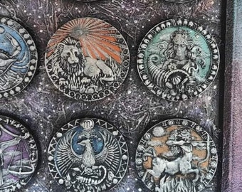 Stampi Silicone Costellazione Zodiaco - 3 Pezzi Per Gioielli In Resina Fai Da Te, Portachiavi - Foto 4