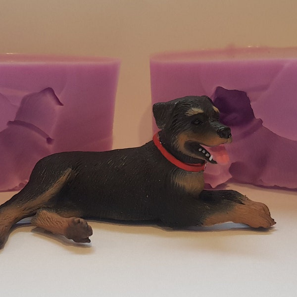 Emlems 3d Rottweiler Dog Food Safe Silicone Mould for cake toppers, fondant, chocolate, resin, soap, wax and so much more