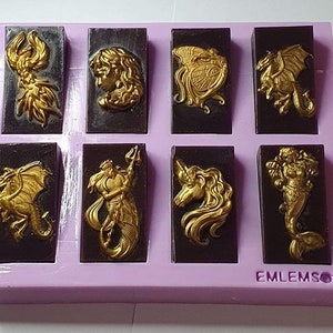 Mythical Silicone Mould for wax melts to fit in home bargain boxes, medusa, dragon, fairy, phoenix, unicorn, poseidon, resin, soap, choc etc