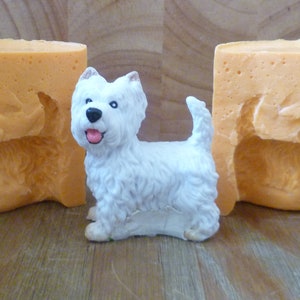 Emlems Small Westie Dog 3d Food Safe Silicone Mould for cake toppers, fondant, chocolate, resin, soap etc