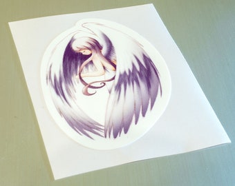 Angel Sticker, Original Artwork Matt Vinyl Sticker, ideal for Christmas Gifts.
