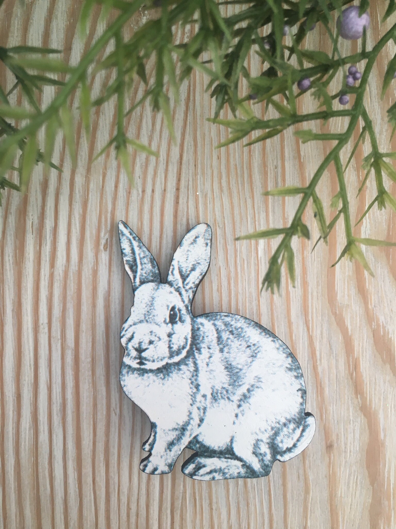 Handmade Rabbit Brooch Wooden Rabbit Brooch Pin Wooden Etsy