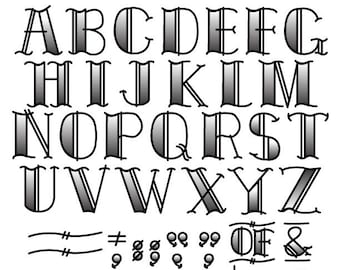 Tattoo Clip Art Clipart Fonts Vector Lettering Clip Art Set Personal or  Commercial Use Royalty Free 
