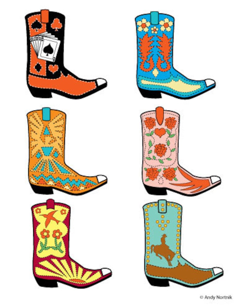 Western Boots Clipart Western Boots Clip Art Commercial and | Etsy