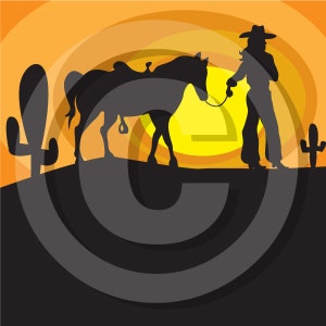 Cowgirl Silhouette Clipart Clip Art - Personal or Commercial Use Royalty Free