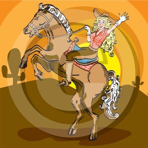 Cowgirl Clip Art - Personal or Commercial Use Royalty Free