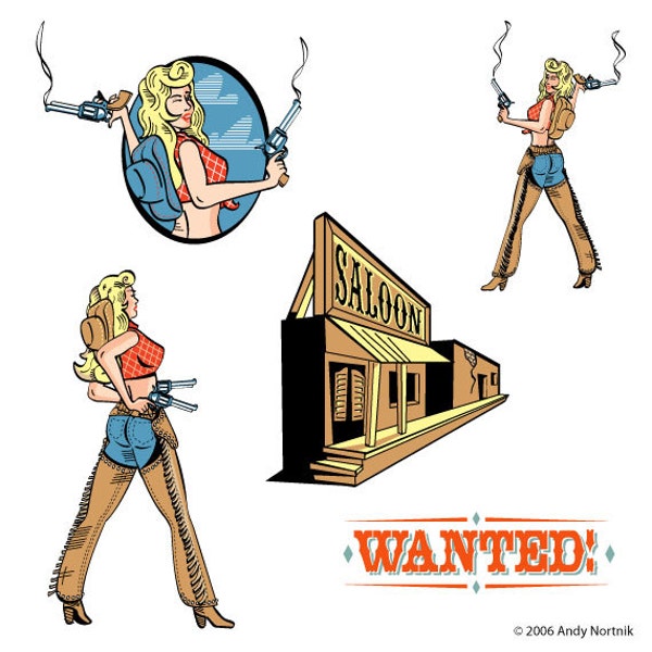 Cowgirl Clipart Clip Art For Signs Logos Graphic Web Design - Commercial and Personal Use Royalty Free