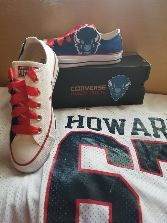 Bison Pride Chucks Howard University Hand Painted Made to Order Converse Shoes