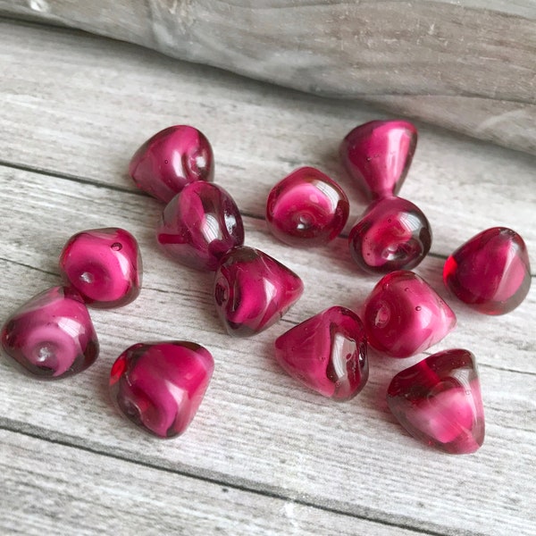 10 pcs Pomegranate Seed Beads, Handmade Glass Lampwork Beads, beads for jewelry, glass fruits, Realistic glass lampwork bead Murano glass