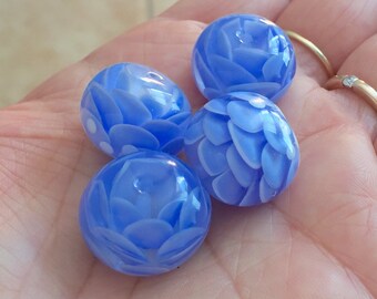 Lilac bead handwork flower Purple  glass flower bead