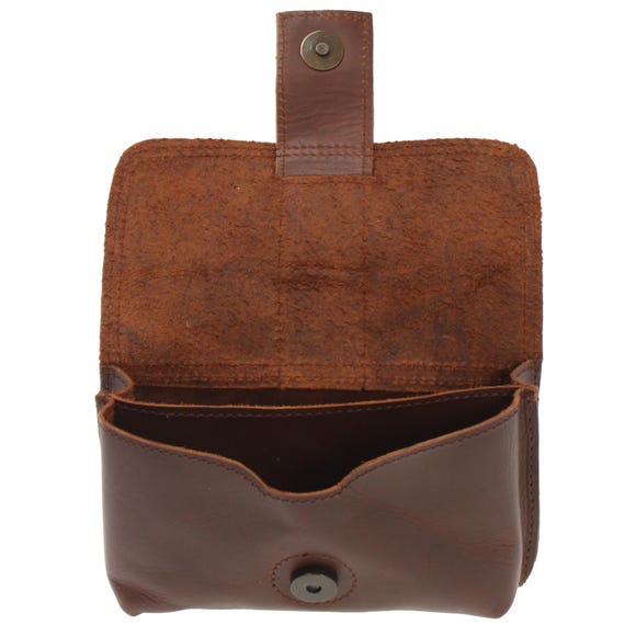 Marsupio In Vera Pelle Di Bufalo - Modello Vintage Unisex Con Tracolla Regolabile | Nero E Marrone - Foto 7