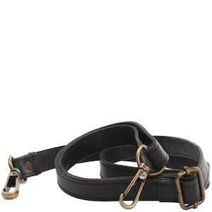LECONI Trageriemen Leder-Riemen Schulterriemen 150cm schmal schwarz LEC-R4