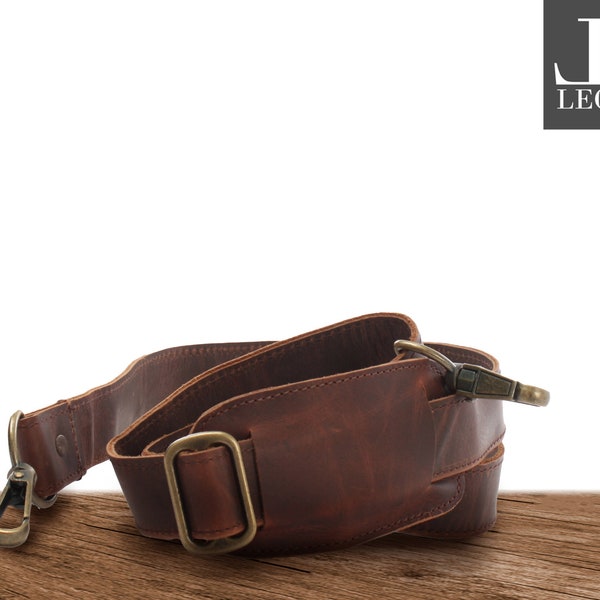 LECONI Strap Leather Shoulder strap 150 cm brown LEC-R3