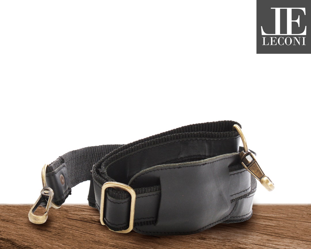 Bandoulière En Cuir Véritable LECONI - Largeur 3 Cm, Longueur Réglable Jusqu'à 150 Cm - Pour Sac Homme/Femme