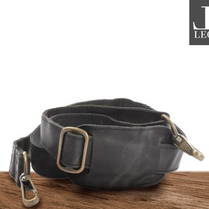 LECONI carrying strap leather shoulder strap carrying strap 150 cm grey LEC-R3