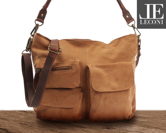 leconi lederhandtasche dunkelbraun