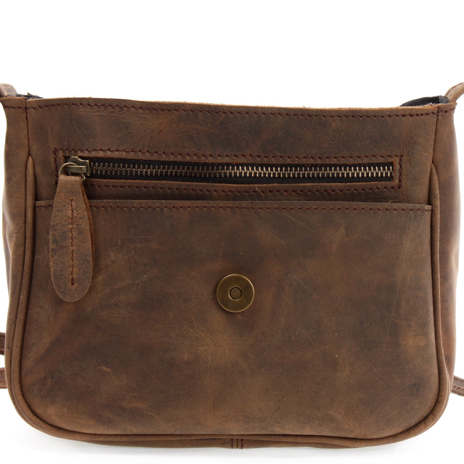 LECONI Borsa A Tracolla Piccola In Pelle Scamosciata Naturale – Verde – 22x25x7 Cm – Artigianale, Leggera E Resistente – LE3049-VL - 2