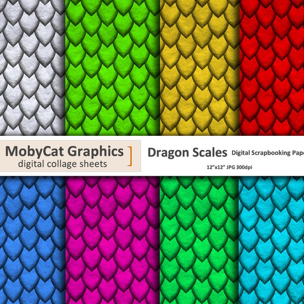 Drachen skaliert digitale Scrapbooking Papiere 12 "x 12" Dragon Skin Digital Papiere für Hintergründe und Scrapbooking