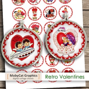 Vintage Valentine Cards, Printable Collage Sheet Valentines