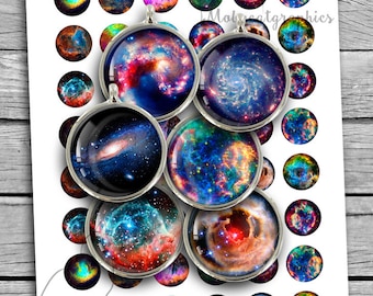 May include: A sheet of 24 round, colourful, galaxy-themed stickers. The stickers are perfect for decorating journals, laptops, water bottles, and more.