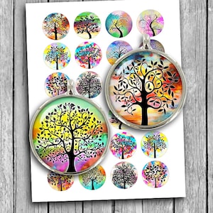 Tree of Life Printable Circles 10mm 12mm 14mm 16mm 18mm 20mm for Earrings, Cuff links Jewelry making Digital Collage Sheet Instant Download