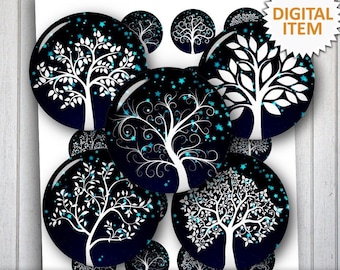 Baum des Lebens Digital Collage Bogen 10 mm 12 mm 14 mm 16 mm 18 mm 20 mm 25 mm 30 mm 1 Zoll 1,5 Zoll Kronkorken Anhänger Cabochons