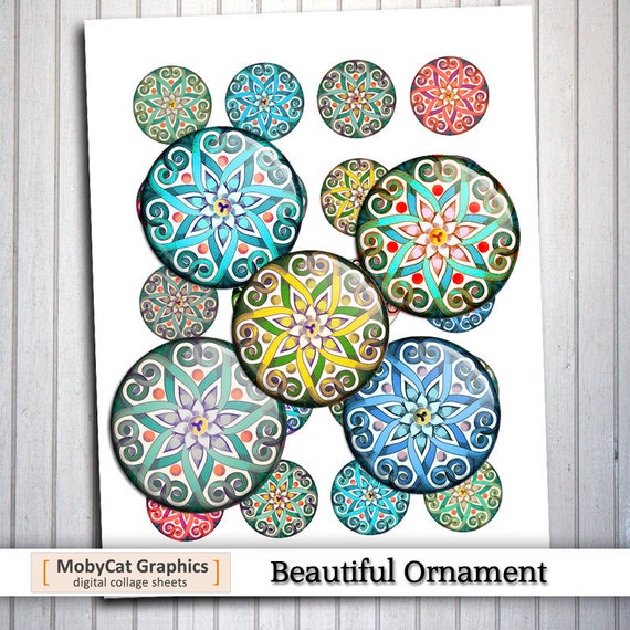 Printable 20mm 25mm 30mm 1 1.5 Beautiful Ornament - Etsy