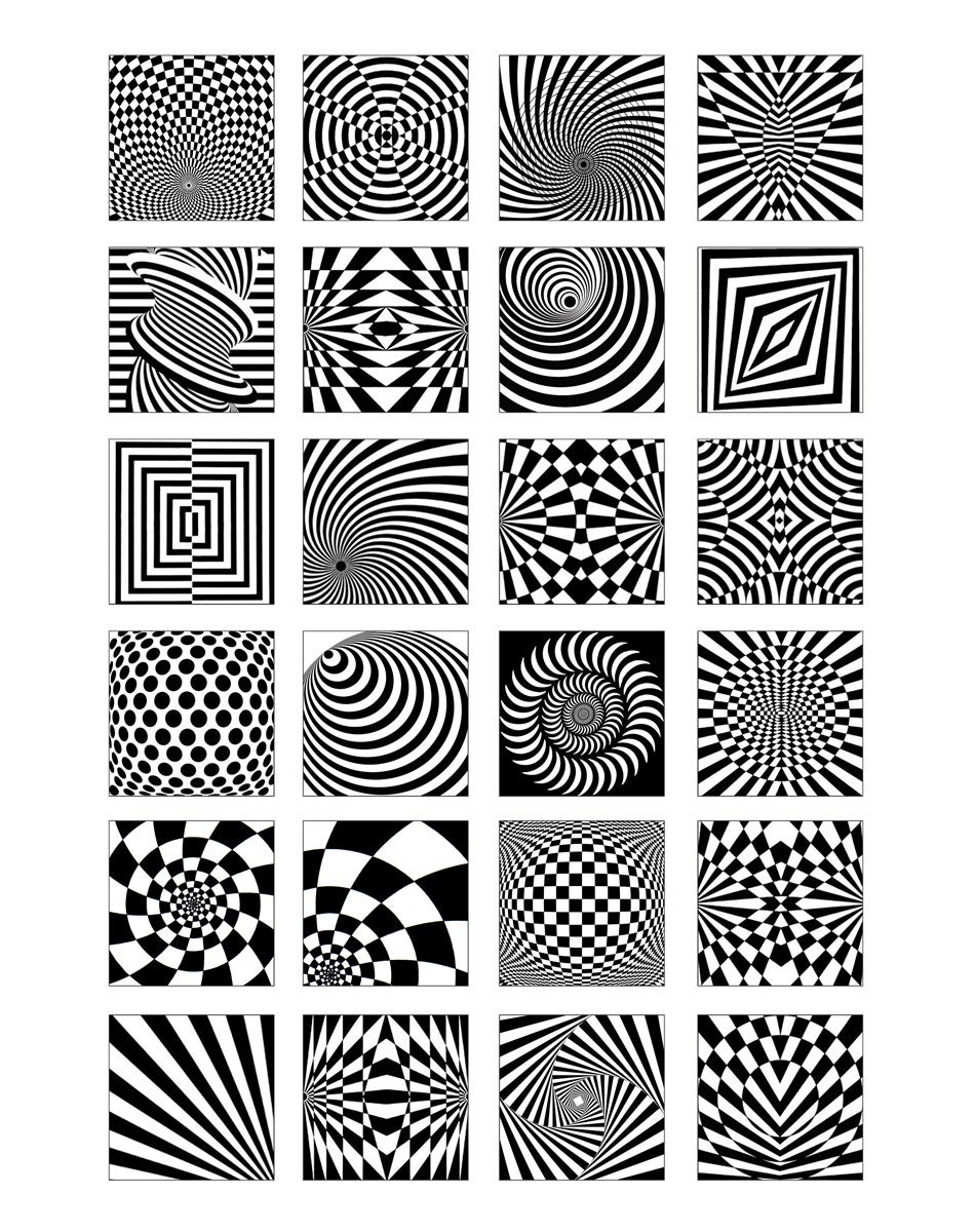 Optical Illusions 1x1 1.5x1.5 Printable Images for Jewelry Making ...