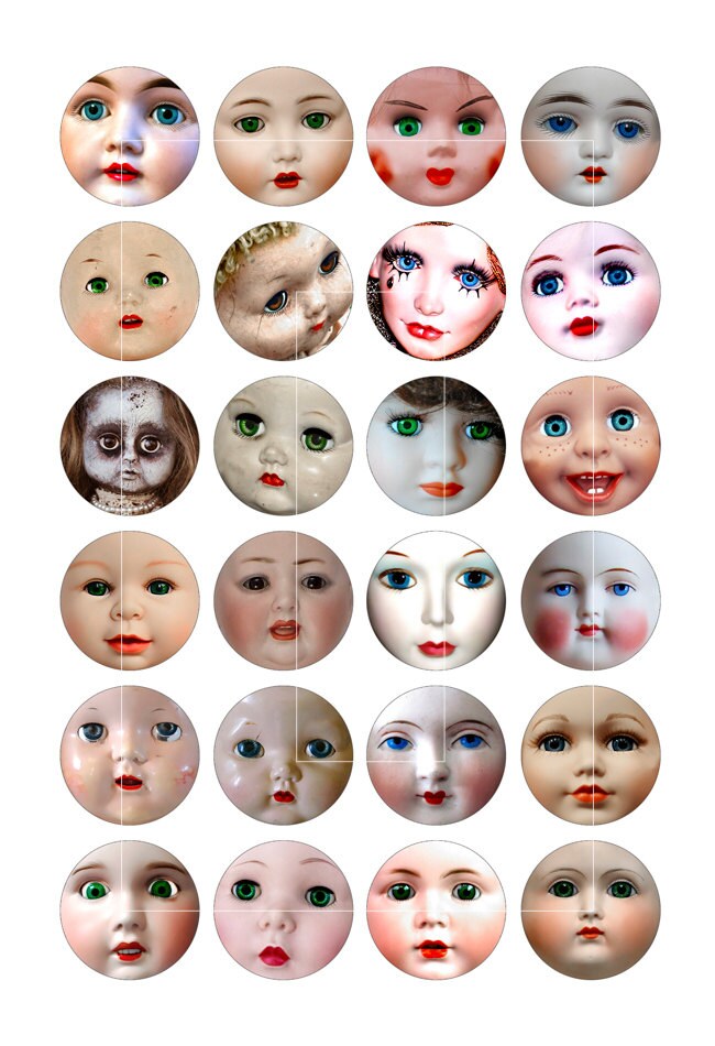 Vintage Doll Faces 1 30mm 25mm 1.5 1.313 Etsy