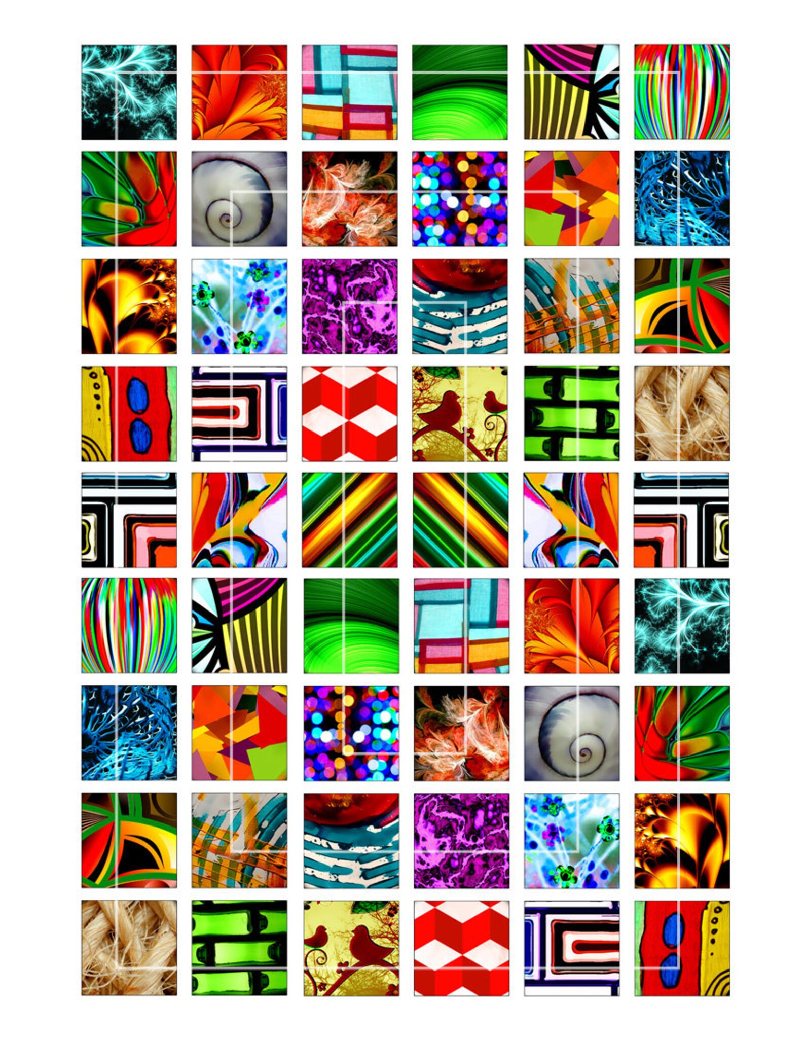 1x1 inch Abstract Square Printable images for Pendants Digital | Etsy