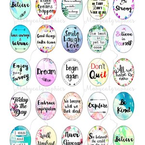 Inspirational Quotes 30x40mm 22x30mm 18x25mm 13x18mm Oval Printable ...