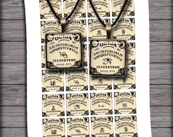 Ouija Board Square Images 1 inch 0.75x0.83 inch 1.5 inch Printables for Jewelry Making - Digital Collage Sheet - Instant Download